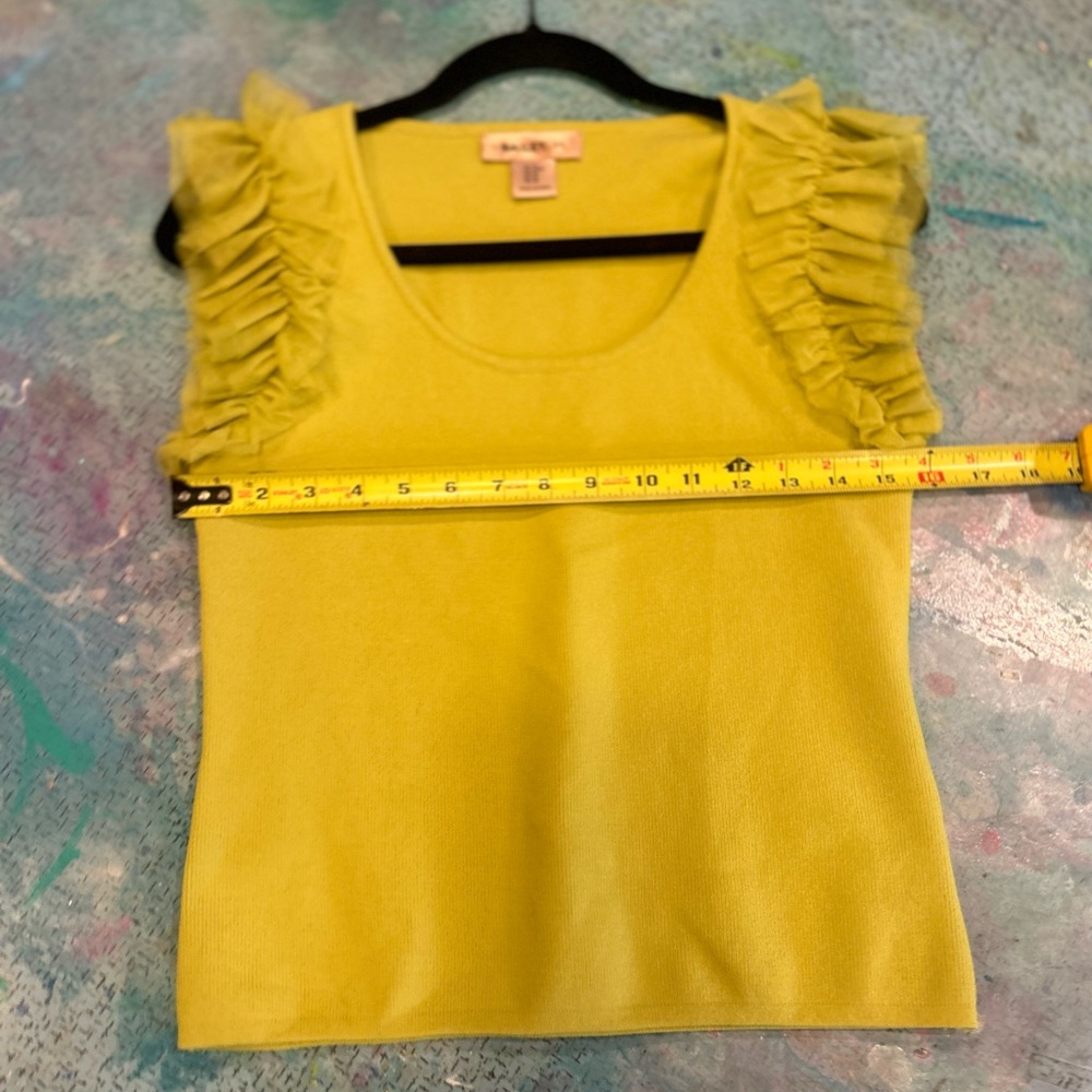Chartreuse Ruffles Top - Picture 7 of 9